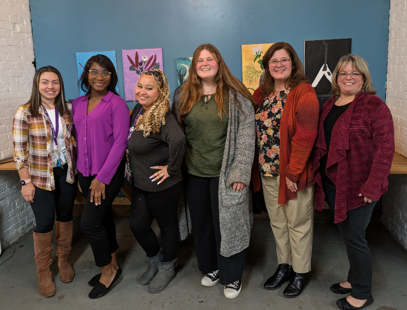 Representatives from the Salvation Army and Goodskills Career Builder participated in the Mental Health Association’s November holiday recovery luncheon and described the services their programs offer. Pictured from left are Salvation Army staffers Jennifer Rolfe, Asia Leonard, Joathylet (JoJo) Ruedas, and Scotlynn Fegley and Goodskills’ Francisca Wallen and Jackie Greene.