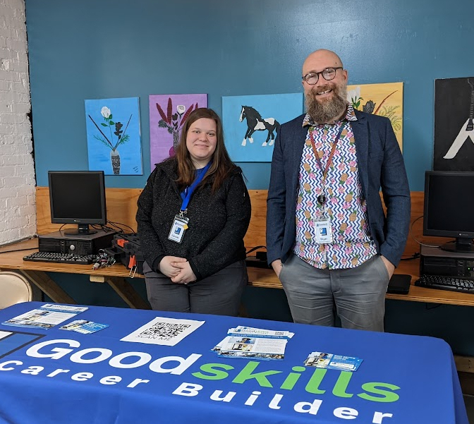 Community outreach liaisons with Goodskills Career Builder, Gabby Rafan (pictured, left) and Bryan Boleratz were special guests at the March recovery luncheon of the Mental Health Association in Chautauqua County. Located on the Jamestown Community College campus, Goodskills provides free targeted skills training and job placement services into higher wage careers.