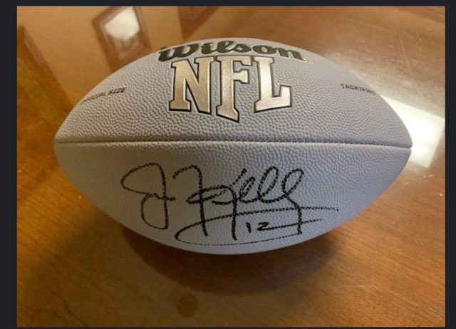 A football autographed by Buffalo Bills legend Jim Kelly is the big prize at the basket raffle fundraiser for the Mental Health Association in Chautauqua County. Donations toward the football drawing can be made before or during the Friday, April 12 event at the Brocton American Legion.