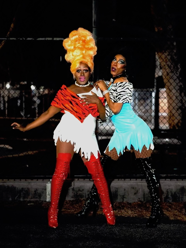 Drag queen Thee Suburbia (left), who was especially popular with kids in 2022, returns to Jamestown with drag queen Ella Fartzgerald for three separate appearances for Jamestown Pride, June 8-9. 